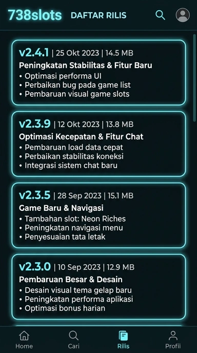 Riwayat Versi 738slots untuk Pengguna Android