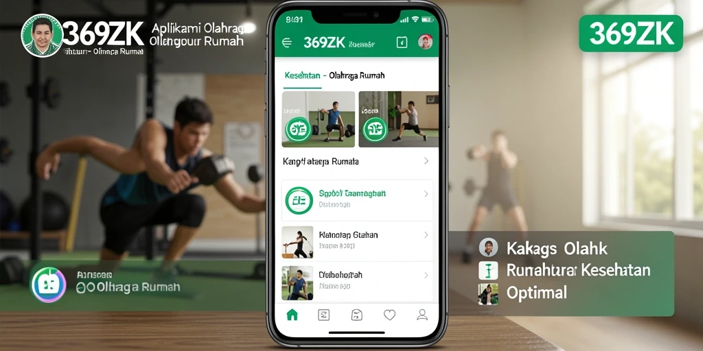 Tampilan antarmuka aplikasi Olahraga Rumah 369ZK yang menarik dan fungsional.