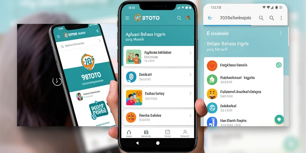 Tampilan antarmuka aplikasi 98TOTO untuk belajar Bahasa Inggris.