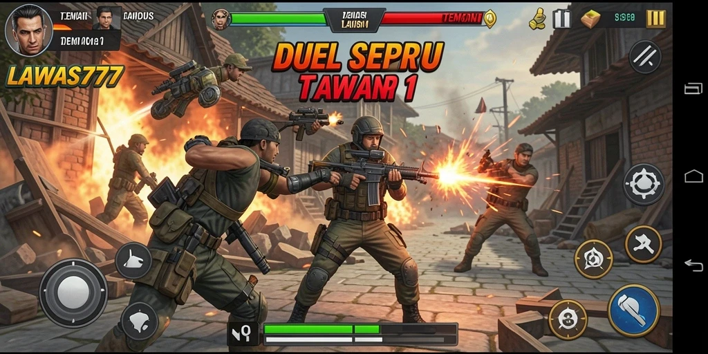 Tampilan antarmuka game Tempur 1 Lawan 1 yang menarik.