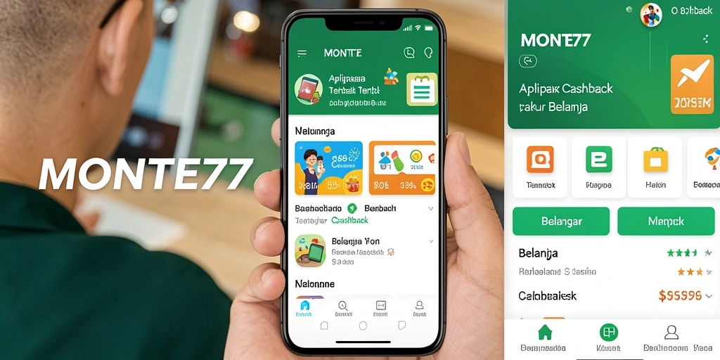 Tampilan antarmuka MONTE77 dengan fitur Cashback yang menarik.