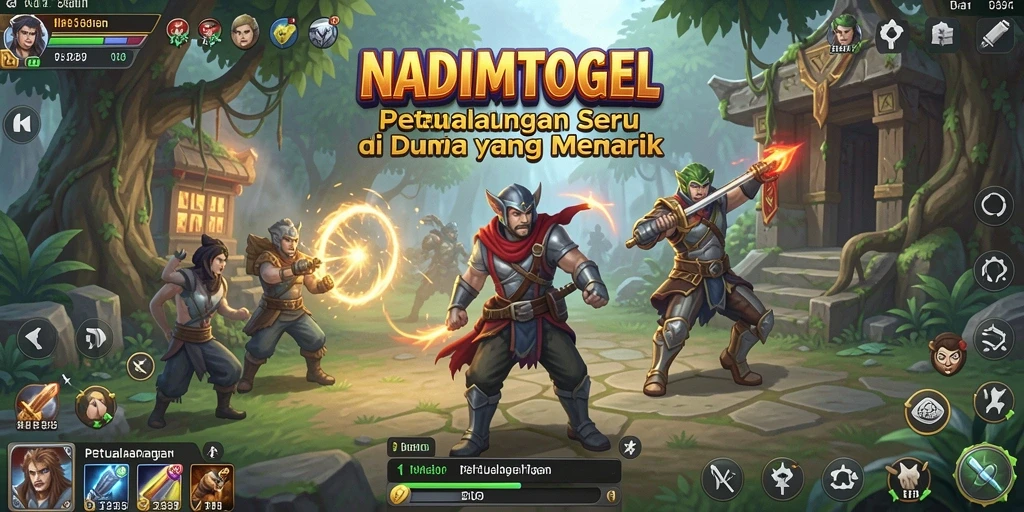 Antarmuka NADIMTOGEL menampilkan dunia petualangan yang memikat.