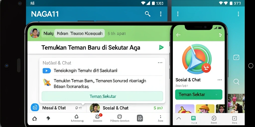 Antarmuka NAGA11 yang sederhana untuk menemukan teman baru.