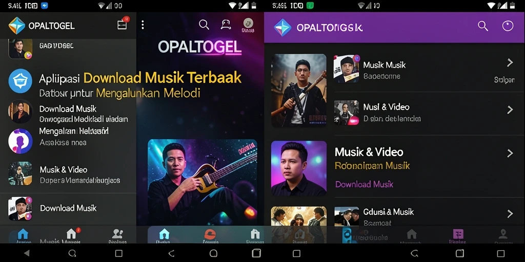 Tampilan antarmuka OPALTOGEL saat mengunduh musik dengan mudah.
