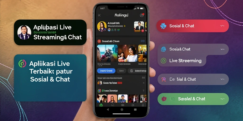 Antarmuka aplikasi Live Streaming SD107 yang menarik dan user-friendly.