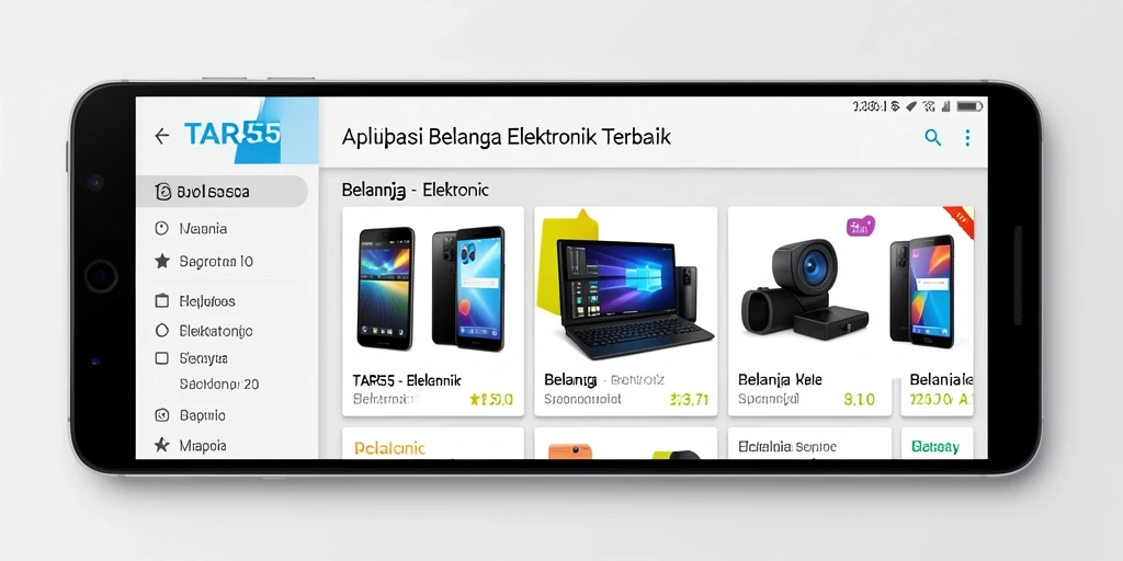 Antarmuka TAR555 yang modern dan intuitif untuk belanja elektronik.