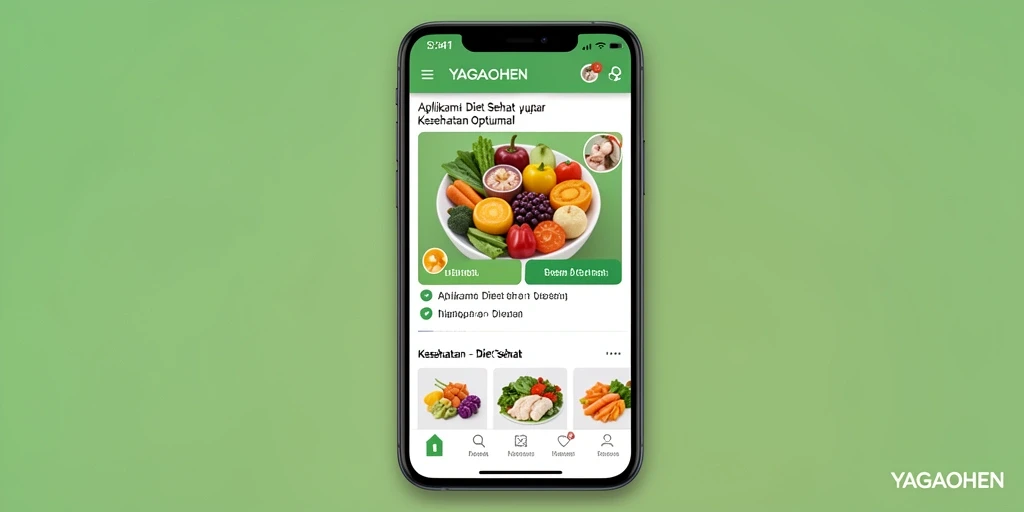Antarmuka aplikasi YAGAOHEN dengan fitur Diet Sehat